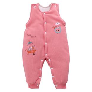 男宝宝背带裤子婴儿冬季女宝加厚幼儿夹棉儿童外穿连体保暖裤棉裤