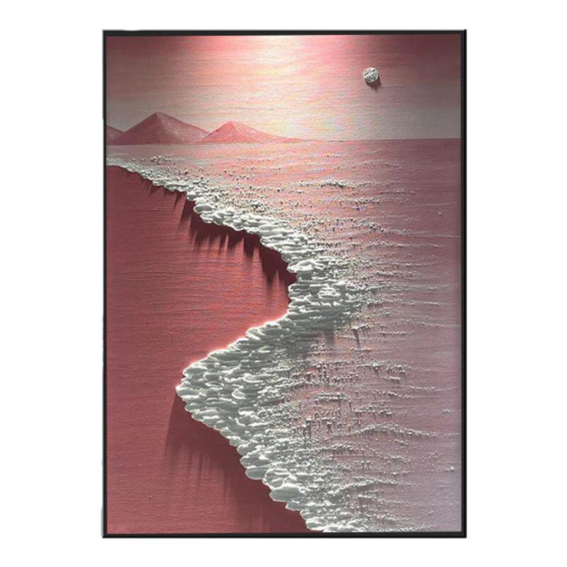 网红石英砂肌理画数字油画丙烯