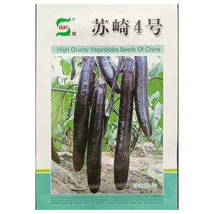 江蔬苏崎4号茄子种子紫黑亮皮长茄30厘米早熟杂交大棚露地播种5克