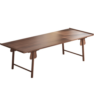 新中式乌金木实木茶桌椅组合办公室茶几套装一桌五椅功夫湿泡茶台