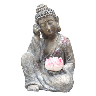 户外复古莲花佛像花园茶室禅意庭院布置玄关装饰阳台园艺造景摆件