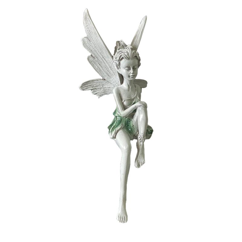 Sitting Fairy Statue跨境外贸树脂工艺品花仙子园林花园树脂摆件