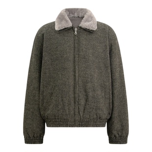 悟空有货冬季加绒内里座山雕加厚棉服男女cleanfit老钱风毛呢外套