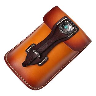 马术机车腰包手机小包牛皮复古穿皮带竖款女百搭蹀躞包古风汉服包