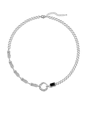 钛钢双拼锁骨链男款小众不掉色