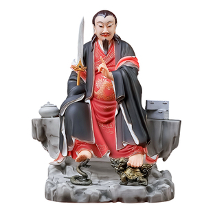 戴玉堂陶瓷真武大帝龟蛇玄武玄天上帝神像供奉家用德化白瓷摆件
