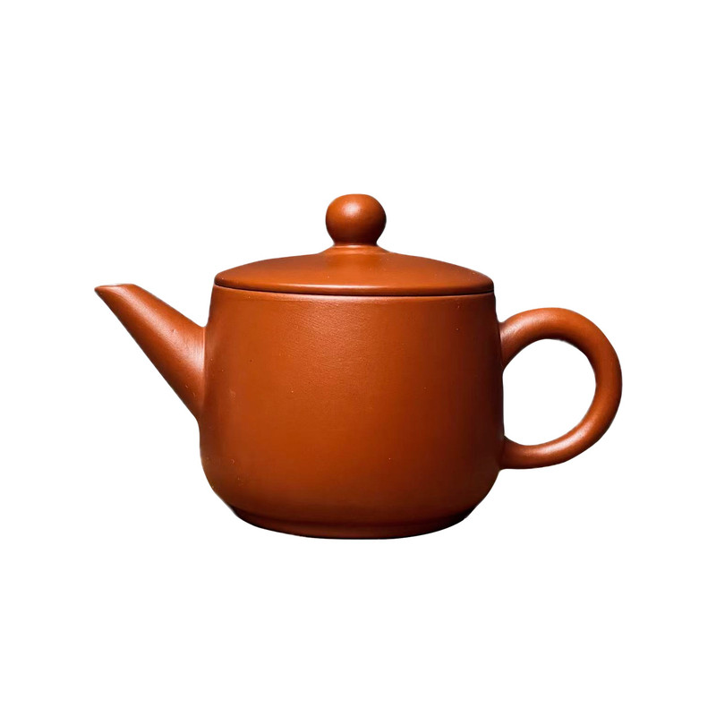 潮州手工原矿朱泥汉瓦宽口茶壶