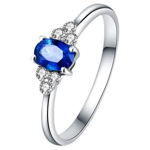 LB3蓝宝石斯里兰卡无烧裸石皇家蓝矢车菊18K金镶嵌耳钉戒指配对女