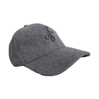 秋冬深灰色毛呢棒球帽鸭舌帽