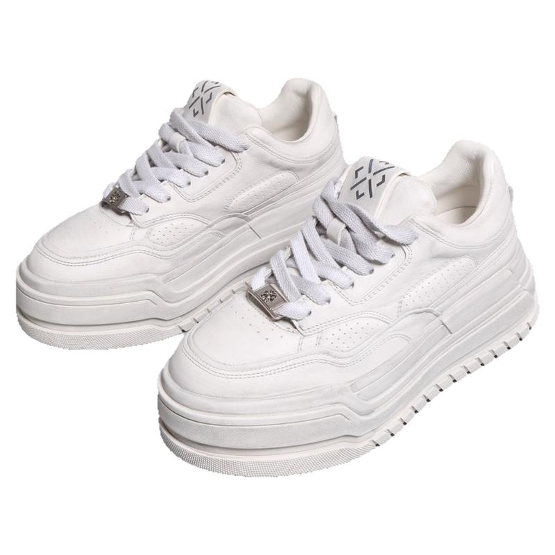 巴黎 推荐流行舒服不重系带厚底牛皮运动鞋休闲鞋波鞋板鞋