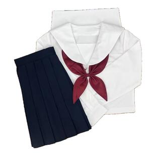 青月社白无本札幌襟白色基础款水手服日系学院风原创JK制服裙套装