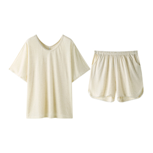 曼系“Softfit”睡衣女夏薄款亚麻极简高级感宽松气质纯色家居服