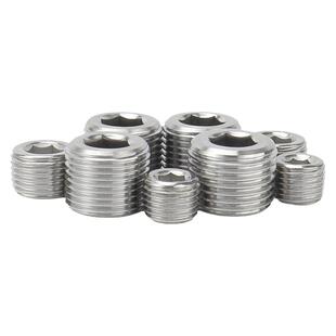 304不锈钢PT内六角堵头RC公制喉塞NPT油塞螺塞油堵G螺堵闷头2/3分