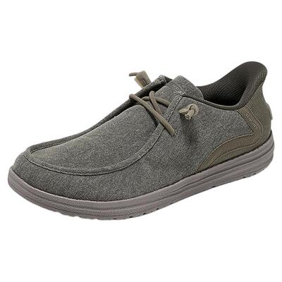 Skechers斯凯奇闪穿鞋男一脚蹬休闲板鞋2026春季新款帆布乐福鞋