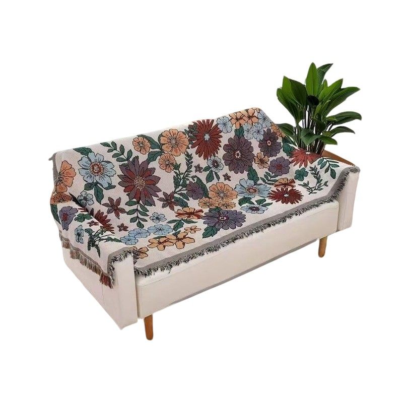 新款多功能沙发巾一片式加大加长一整张全盖桌布流苏线毯沙发坐垫