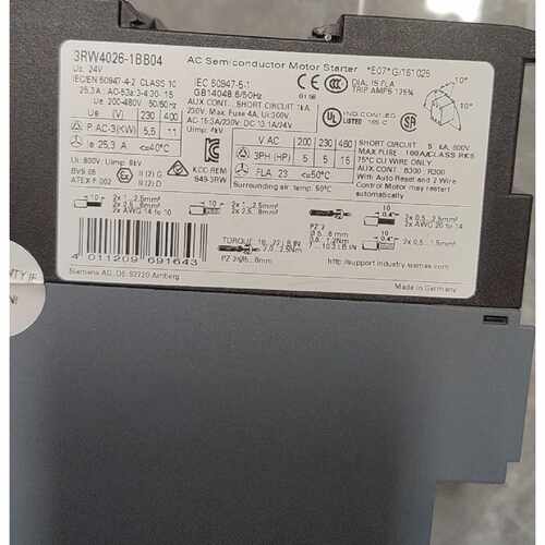 询价软启动器 3RW4026-1BB04，德国，件