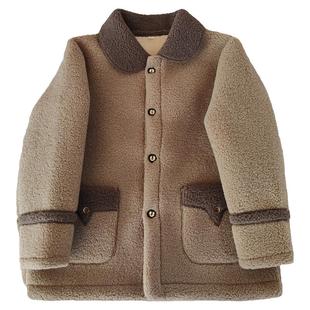 皮毛一体羊羔绒外套女秋冬季新款加绒加厚妈妈装中长款颗粒绒大衣