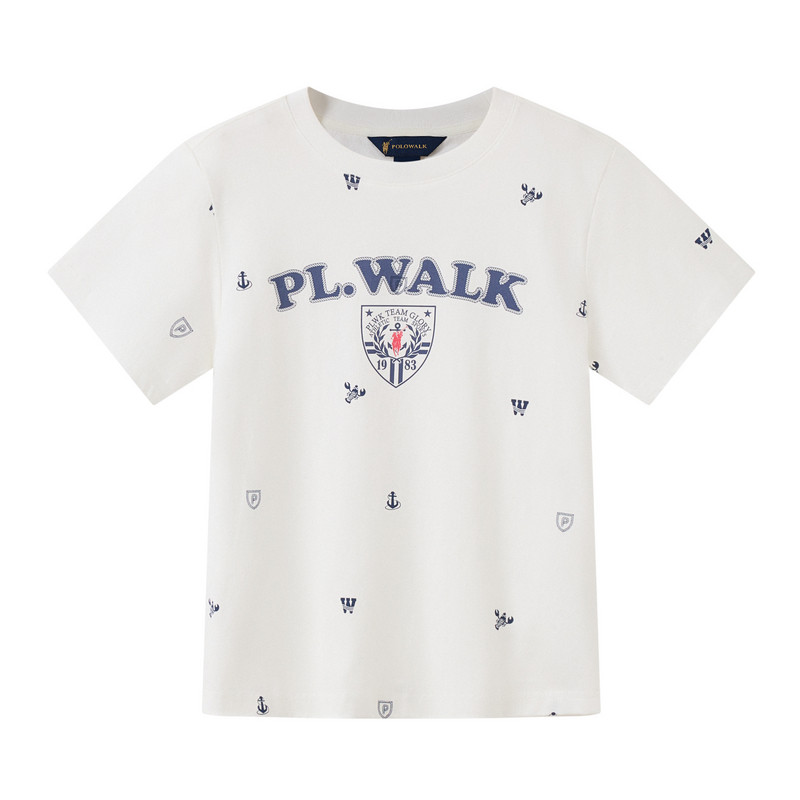 POLOWALK男童短袖T恤舒适圆领