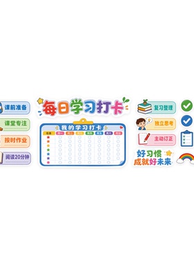【每日计划表墙贴】教室磁吸贴画