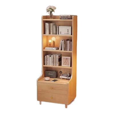 全实木床头柜书架一体现代简约家用卧室床边置物架收纳柜储物柜子