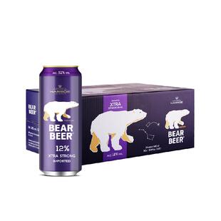 【德国原装进口】豪铂熊12°浓烈啤酒500ml*24听整箱装