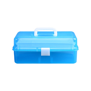 多功能加厚大号三层美术工具箱水粉丙烯油画颜料收纳箱学生画箱小学生手提透明工具箱小号画笔收纳盒美术用品