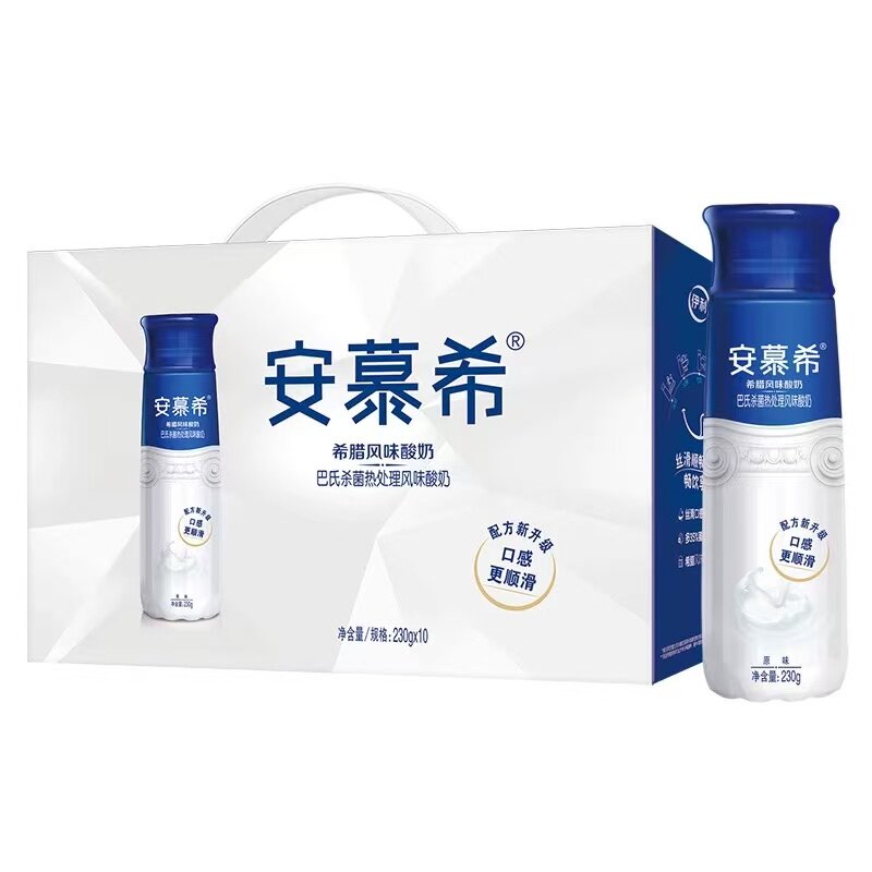 7月伊利安慕希高端希腊风味酸奶原味百香果早餐奶整箱230ml*10瓶