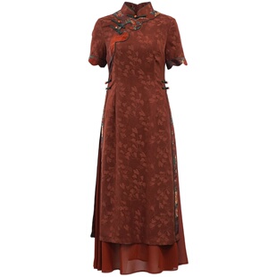 如意风夏季新款国风改良奥黛连衣裙显瘦气质高考季送考旗袍24R631