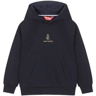 暇步士童装儿童卫衣春秋新款男童学院风运动内搭女童休闲连帽上衣