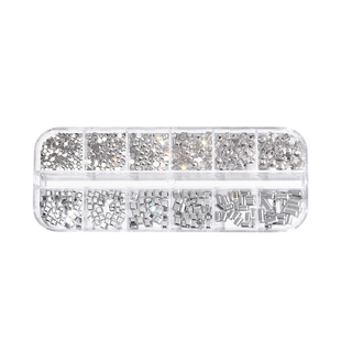 爆款珍珠美甲配饰2026年新款网红混装半圆超闪小号水钻指甲装饰品