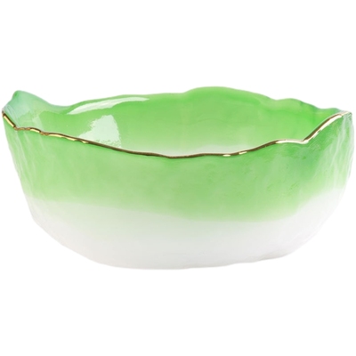 美好玻璃北欧玉料沙拉碗金边餐具