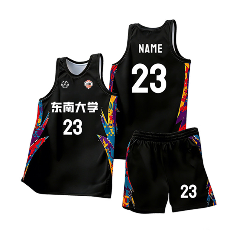美式篮球服全身数码印定制球衣