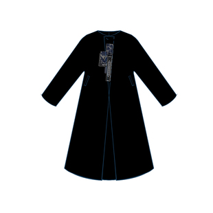 听旬逍遥汉服女秋冬国风原创改良唐圆领中长款日常骆驼绒羊毛大衣