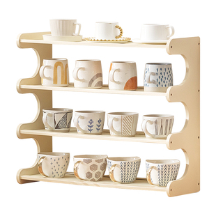 水杯子收纳置物架桌面杯架茶具储物马克杯水吧咖啡多层家用餐边柜