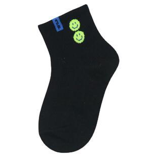 儿童袜纯棉ins韩春夏季网红爆款男女童个性中大童笑脸荧光色棉袜