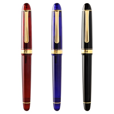 白金3776钢笔教堂蓝14K金尖