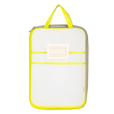 得力加厚分类科目袋学生L型文件袋学科袋拉链式文件包手提网纱大开口书袋作业补习袋试卷收纳袋档案资料小袋