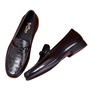 金利来男鞋2024秋季新款专柜正品鞋高端鸵鸟皮套脚商务休闲皮鞋男