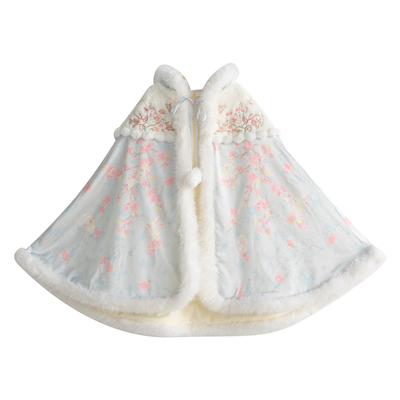 儿童加绒加厚中长款斗篷披风外套