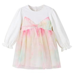 【商场同款】安奈儿童装女童长袖连衣裙春新款简约XG513512