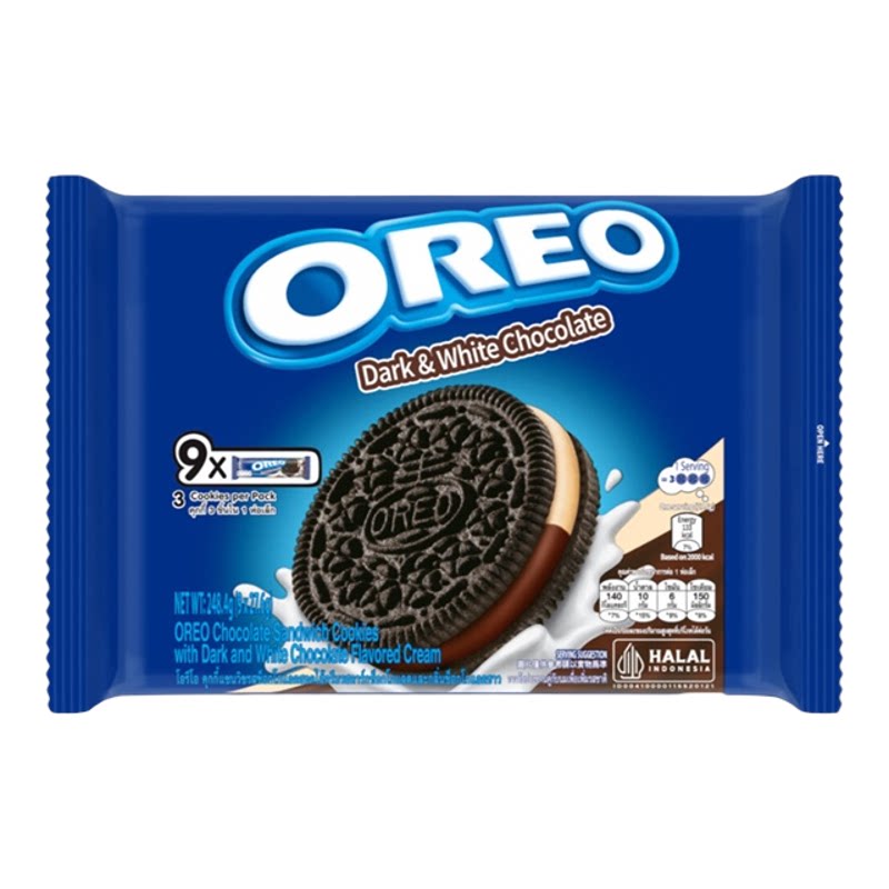 Oreo 香港进口黑白朱古力味夹心饼干松脆曲奇办公休闲零食236.25g