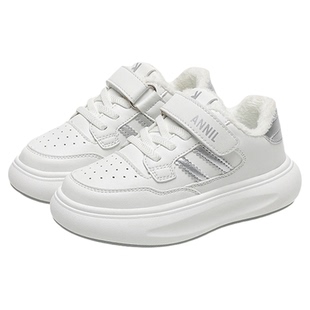 annil安奈儿童鞋男童小白鞋女童加绒保暖二棉鞋冬季儿童运动板鞋