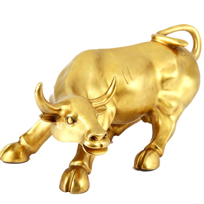 上善若水全铜招财生肖华尔街牛