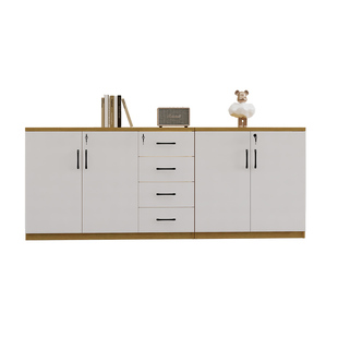 文件柜办公室矮柜资料档案柜木质储物收纳柜带抽屉锁隔断柜桌边柜