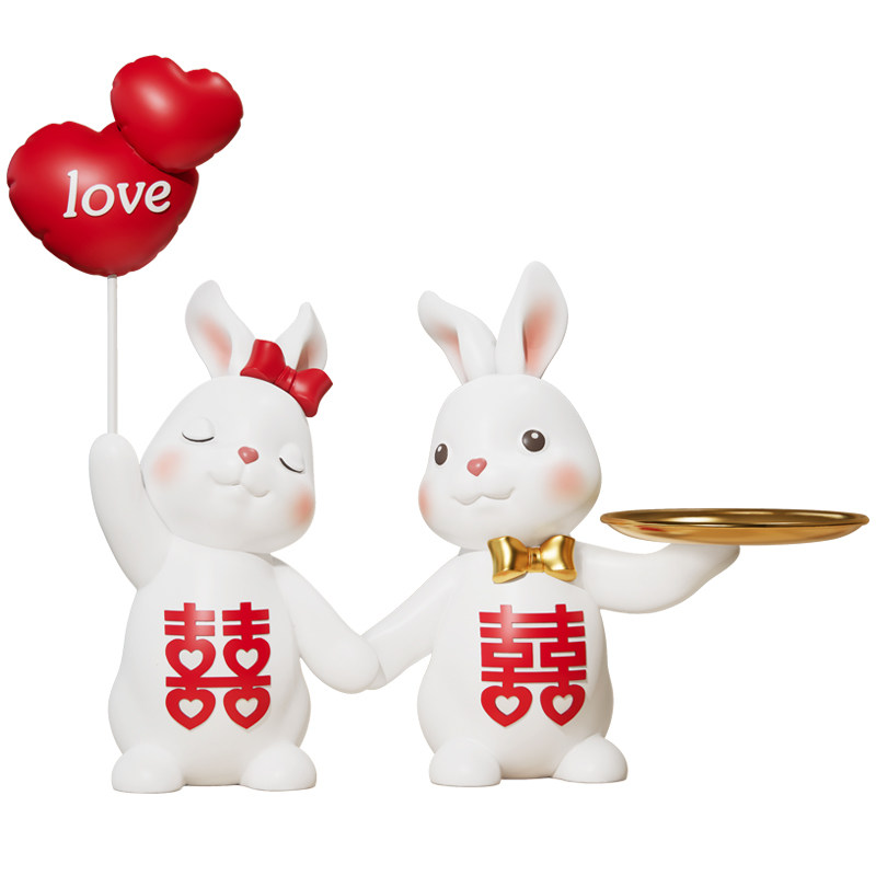 树脂收纳兔子摆件结婚礼物