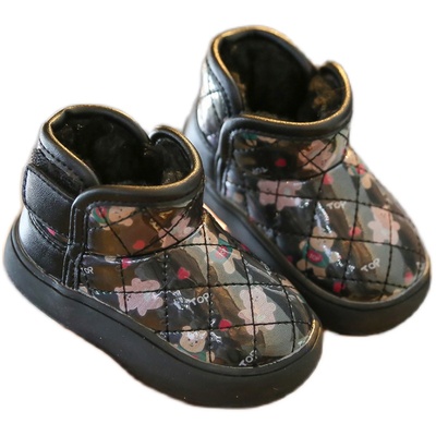 儿童雪地靴女加绒加厚防水宝宝