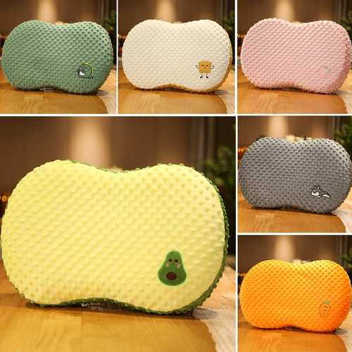 可爱豆豆绒肚皮枕头记忆棉女生床上单人枕睡觉抱枕办公室午睡神器