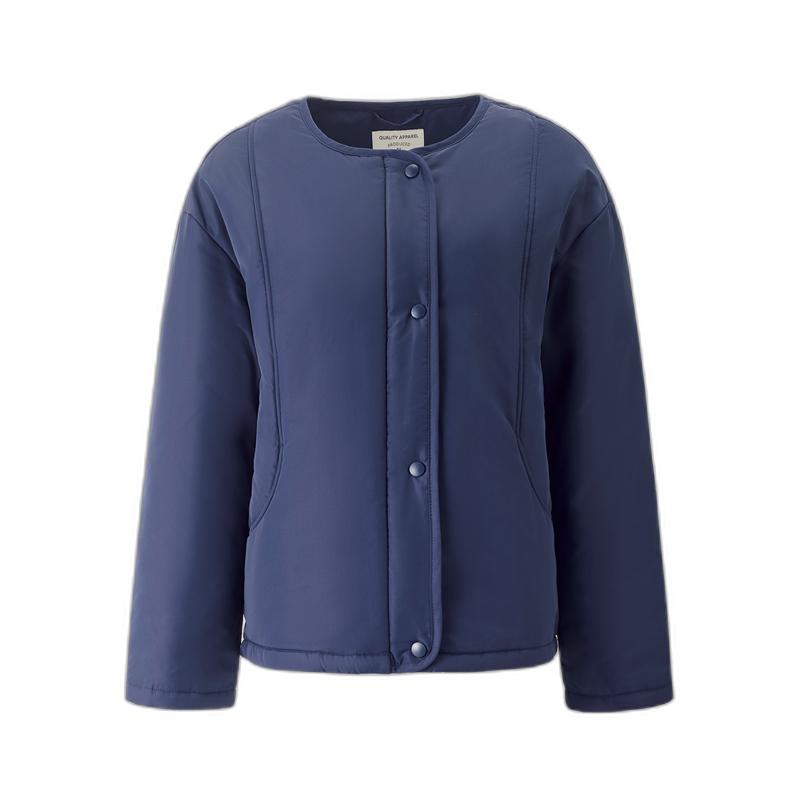 佐丹奴棉衣外套女秋冬新款夹棉拼接条纹袖里圆领夹克棉服05375707