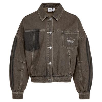 adidas阿迪达斯三叶草夹克2026春女棉质宽松牛仔运动外套 KR5041