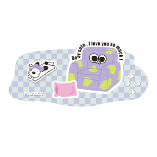 原创紫绿沙发狗狗可爱大桌垫办公桌垫游戏大鼠标垫大号防滑垫